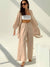 Solid Color Women's Pajamas Robe Sets Drop Sleeve Sexy Woman Nightie Loose Flare Bathrobe Female Roomware Peignoirs For Women