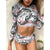 Surfing Swimsuit For Women Bikini Long Sleeve Swimwear Tiger Print Push Up Summer Bath Suit Two Piece Bandeau Biquini