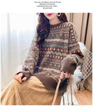 New Hong Kong Style Retro Sweater Schoolgirl Korean Loose Winter Lazy Wind Plus Size Sweater Tide