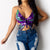 Summer Multi-color Bandage Butterfly Sequin Top Sexy Summer Tops Vintage Womens Lace Up Tank Top T Shirt Backless Short Clothes