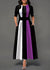 Ladies Fashion Half Sleeve Dress Women Elegant Round Collar Geometric Printing Splicing Temperament Maxi Dress For Ball Party - Bjlxn