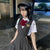 Students Ceylon Black Tea Japanese Girl's Long Pleated Dress Summer Women's Sleeveless Pinafore Dress JK High School Uniform
