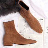 new spring shoes Women Boots plus size stretch boots casual flock European and American boots women Pigskin lining insole