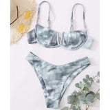 Sexy Female Swimsuit Two Piece Set Swimwear Dot Printed Push Up Bandage Bikini Set Women Underwire Beach Wear V-neck Biquini