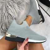 Vulcanize Shoes Sneakers Women Shoes Ladies Slip-On Knit Solid Color Sneakers for Female Sport Mesh Casual Shoes for Women