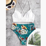 High Waist Bikini Swimsuits Bandeau Swimwear Women Splicing Biquini Beachwear Bathing Suits New купальник женский купальник