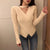 Bjlxn Fall/winter Slim Pullover Sexy Cross Hanging Neck V-neck Knitted Bottoming Shirt Long Sleeve Women Fashion Sweater 18078