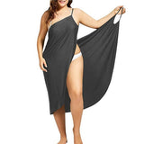 Women Beach Dress Sexy Sling  Wear Dress Sarong Bilini Cover Up Warp Pareo Dresses Backless  Swimwear Femme 5XL Plus Size stripe