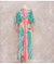 Elegant Gorgeous Printing Dress Women Casual Elastic Waist Long Party Dress 2023 Summer Loose Slit Beach Dress A932