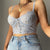 Backless Lace Camisole Women Backless Crop Top Ladies Summer Vintage Underwire Sexy Vest Top