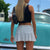 90s Mini Skirt Lady Trendy Y2K Summer Beachwear White Accessory Harajuku Skirts Fashion Pleated Skirts Woman High Waist