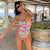 Rinabe String Bikini Swimsuit Floral Print Swimwear Women Bathing Suit High Waist Bikini Set Beachwear High Belt Biquini