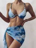 New Print Sport Bandeau Push up Bikinis Sexy Marble Women Swimsuit High Waist Swimwear Women bathing suit Beach wear