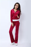 Spring/Fall 2021 Women's Brand Velvet Fabric Tracksuits Velour Suit Women Track Suit Hoodies And Pants fat sister sportswear - Bjlxn