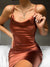 Summer Women Satin Slip Dress Sexy Spaghetti Strap Burgundy Black Sleeveless Vintage Silk Party Dress
