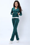 Spring/Fall 2021 Women's Brand Velvet Fabric Tracksuits Velour Suit Women Track Suit Hoodies And Pants fat sister sportswear - Bjlxn