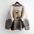 H.SA 2022  Women Oversized Cardigans V neck Letters Embroidery Casual Patchwork Loose Jumpers Thick Warm Spring Knit Jacket Coat - Bjlxn