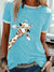 Tshirts Women Giraffe Print Cartoon Tops Kawaii Female Clothes Harajuku Aesthetic Streetwear Shirt Short Sleeve Cute Graphic Tee