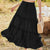 Pleated Skirt Women Summer Casual Lace-Up Elastic Waist Midi Skirt Woman Patchwork Ruffles High Waist Skirts Falda Plisada Mujer