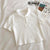 Women Tshirt Crop Top harajuku vintage tops dropshipping tees kpop aesthetic korean style Short Sleeve Solid POLO kawaii clothes