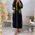 Women Muslim Long Dress 2022  Summer Printed Elegant Dubai Abaya Islam Femme Vestiods Fashion Vintage Robe Purple Maxi Dresses - Bjlxn