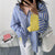 Spring and Summer New Color Contrast Striped Shirt Women's Korean Loose Long Shirt Fashion Tops
