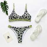 Sexy Dot Floral Bikinis Mujer New Push Up Swimwear Women Hollow Out Swimsuit Patchwork Summer Beachwear Swimming Biquini