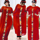 3 Pieces Set Boho Loose Solid Three Quarter Sleeve Long Maxi African Dresses For Women Kaftan Dubai Abaya Hijab Muslim Dress