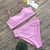 Bjlxn Push Up Bikini Set Swimsuits High Waist Swimwear Women Ribbed Biquini Bathing Suits Brazilian Bikinis  Purple Bathers New