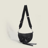 Bjlxn - Bowknot Decor Crossbody Bag Fairy Shoulder Bag Sweet Shoulder Purse and Handbag