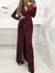 Women V-Neck Lace-Up Long Party Dress Spring Autumn Solid Full Sleeve Split Ladies Dresses Elegant Streetwear Dropshipping
