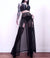 Bjlxn Grunge Aesthetic Women's See Through Sexy Long Skirt Lace Up Mesh Clothes with Buckles Bandage Black Slit Bottoms