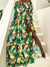 Elegant Print Large Swing Evening Dress Women Sexy Slash Neck Boho Maxi Dress Ladies New Spring Summer Fashion Party Dress