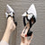 Shoes for Women 2023 Summer Pumps Fashion Butterfly Knot Pointed Toe Women's Block Heel Shoes Casual Chunky Heel Ladies Mules
