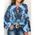 Spring/Summer New Women's Vintage Plus Size Printed Round Neck Lantern Sleeve Top Elegant Long Sleeve Pullover Shirt S-5XL