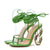 New Fashion Green Cross Ankle Strap Women's Strange High Heels Sexy Sandals Summer Pinch Narrow Band Square Toe Party Shoe