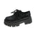 Patent Leather Platform Oxford Shoes for Women Spring Casual Lace Up Flats Woman Black Chunky Shoes Zapatillas Mujer