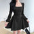 Korean Style Spring A-Line Dress For Women 2023 New Square Collar Puff Sleeve Mini Dresses Casual Elegant Ladies Robe