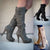 Women Buckle Platform Knee High Boots Autumn Winter Female Solid Punk Shoes Women's Zip Pumps Ladies Super High Heels Big Size