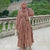 Ramadan Eid Djellaba Abaya Dubai Three-layer Soft Chiffon Muslim Dress Abaya Dubai Turkey Muslim Islam Abayas With Belt WY660