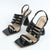 Liyke Strange Style Gladiator High Heels Women Patent Leather Narrow Band Open Toe Slip-On Back Strap Sandals Summer Shoes Black