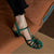 Womens' Sandals Retro Ladies Velvet Shoes Spring Vintage Gladiator Buckle Strap Close Toe Shoes Summer Sandal Roman Style Size43