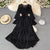 Bjlxn Holiday Style Ankle Length Long Dresses Women  Spring New V Neck Puff Sleeve Lace Elegant Evening Party Summer Dress