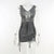 Dark Gray Hollow Out Mini Dress Sexy Drawstring Bandage Backless Summer Dresses for Women Birthday Party Clubwear