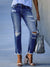 Bjlxn Spring/Summer Washed Old Tassel Jeans Women's Mid-waist Solid Color Slim Fit Slim High Elastic Pencil Pants Women  Jeans