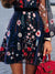 Spring Summer Women Long Sleeve Dress Square Neck Floral Embroidery Lantern Sleeve Casual Dress