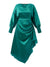 Autumn Women Satin Party Dress Casual O Neck Long Lantern Sleeve Silk Solid Oversize Evening Holiday Midi Sundress