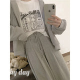 Gray Joggers Sweatpants Women Harajuku Streetwear High Waist Harem Wide Leg Pants Korean Casual Loose Sports Trousers New