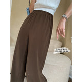 Vertical high-quality elastic waist mopping wide-leg suit pants 2023 early spring new style