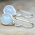 Exquisite Round Moonstone Hook Earrings Simple Fashion Metal Silver Color Engagement Wedding Dangle Earrings for Women